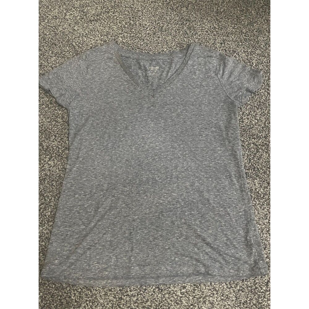 Target Mossimo Supply Co. Heathered Gray V-Neck Short Sleeve Tee L